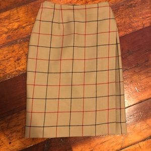 Liz Claiborne plaid wool skirt 6